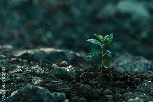 small plant growing up in the dirt