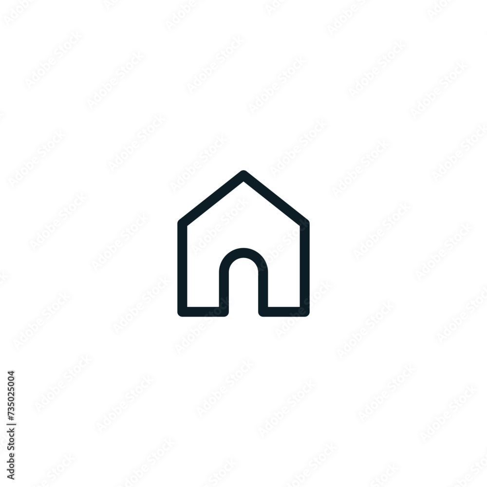 Home outline vector icon. Linear home mortgage thin isolated web icon. Home outline vector icon. Linear home mortgage thin isolated web icon.