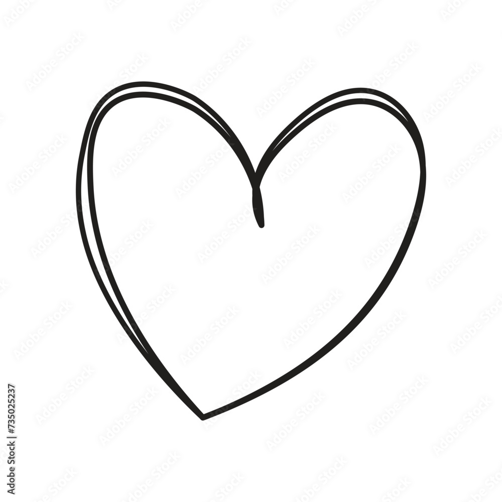 Heart doodle, hand drawn symbol of love. Sketched illustration design. 123. Heart doodle, hand drawn symbol of love. Sketched illustration design. 123.