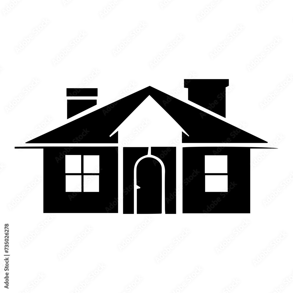 Charming House Vector Icon: Cozy Home Graphics for Real Estate, Property Listings & Architecture Designs Charming House Vector Icon: Cozy Home Graphics for Real Estate, Property Listings & Architecture Designs