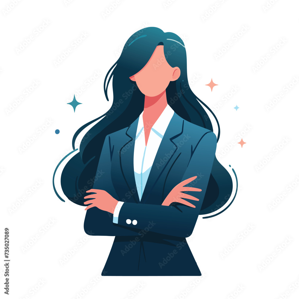 Modern Silhouette Illustration of a Smart Corporate Woman Modern Silhouette Illustration of a Smart Corporate Woman