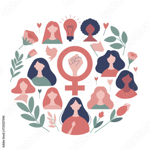 Hand Drawn Vector Illustration for Women Empowerment