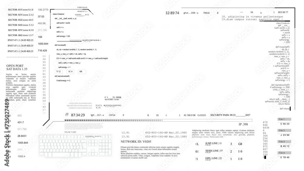 HUD User Interface data display.User Interface data display.White background. HUD User Interface data display.User Interface data display.White background.
