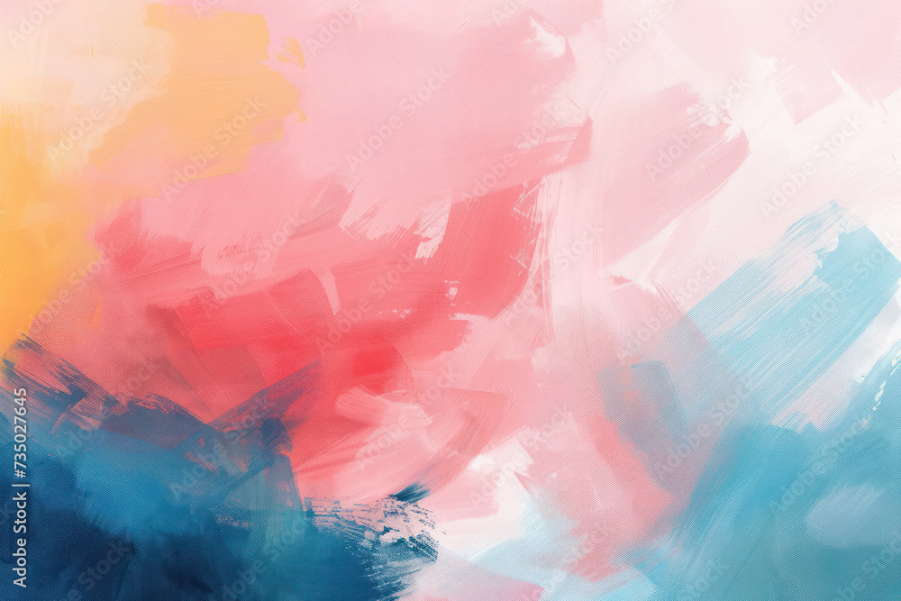 Painterly texture abstract background using bold bright brushstrokes with a pastel color palette.	
