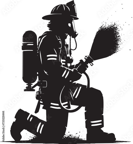 silhouette of firefighter