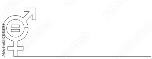 gender equality line vector illustration