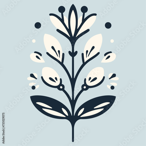 A hand-drawn floral illustration.