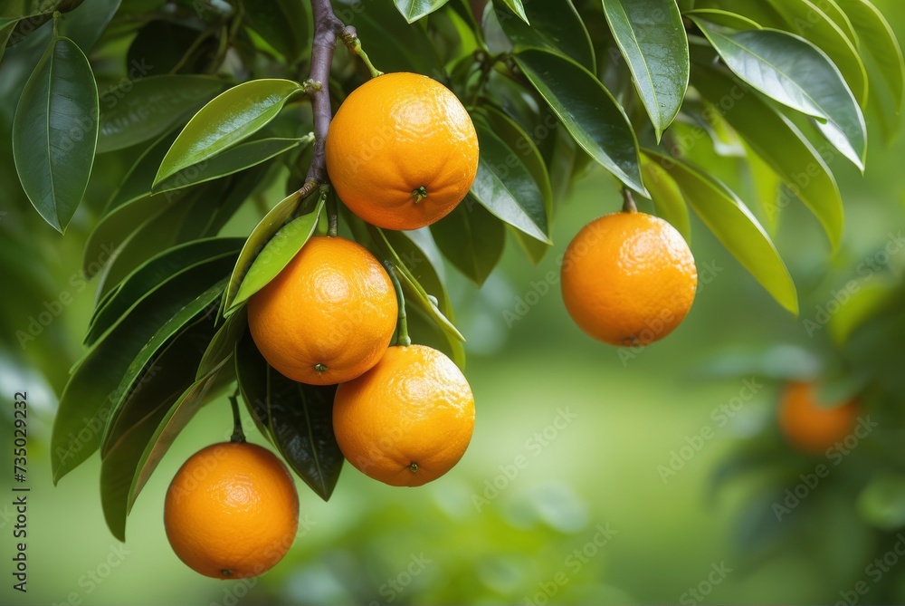 ripe oranges on a lush tree, promising freshness and flavour by ai generated ripe oranges on a lush tree, promising freshness and flavour by ai generated