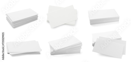 Wallpaper Mural Many blank business cards isolated on white, set Torontodigital.ca