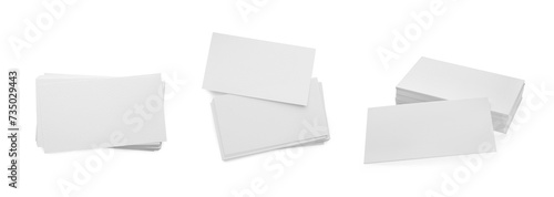 Wallpaper Mural Many blank business cards isolated on white, set Torontodigital.ca