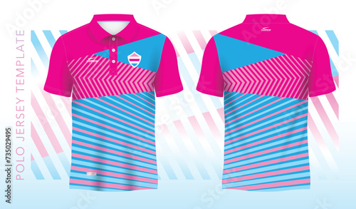 blue pink abstract background and pattern for polo jersey sport design template