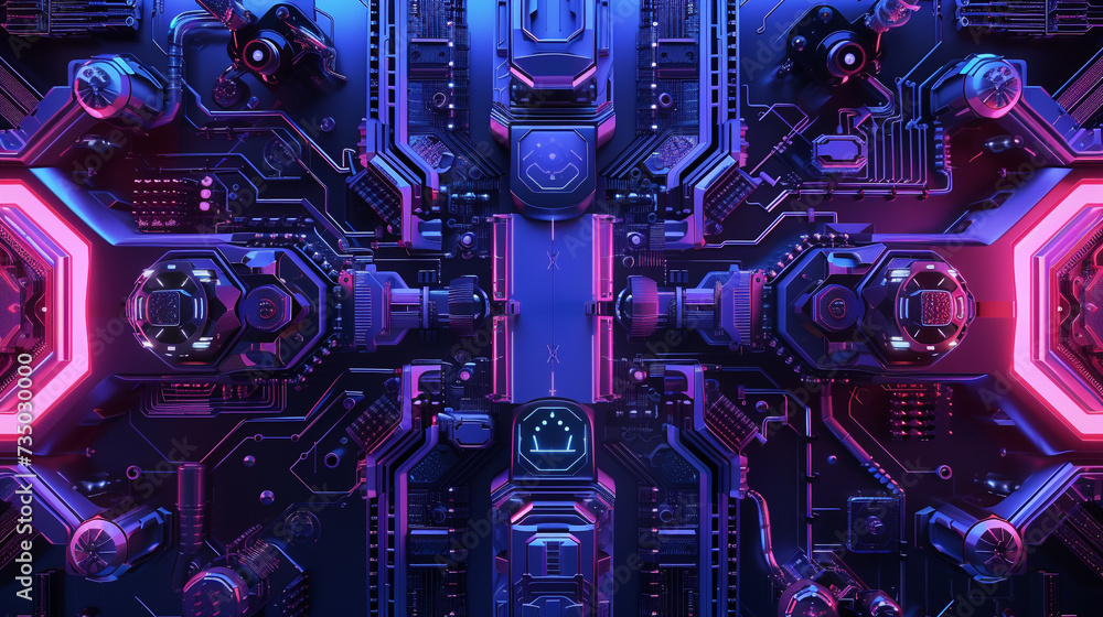 Fototapeta premium Indigo color cyber and tech background