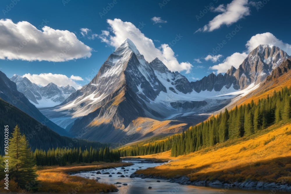 Capture the majesty of mountain peaks , emphasizing scale and cloud-draped allure by ai generated