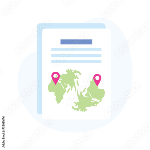 Get this amazing icon of maps file, location file vector design