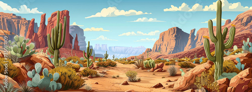 Arizona desert landscape background. ai generative. photo