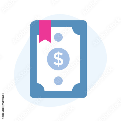 Banknote, paper currency, money flat icon in trendy design style