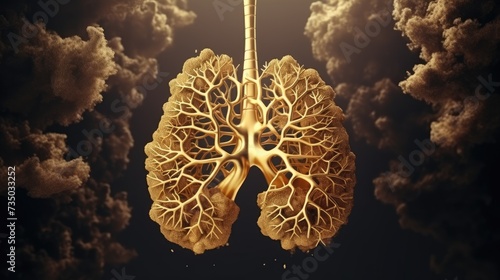 human lungs with green plants