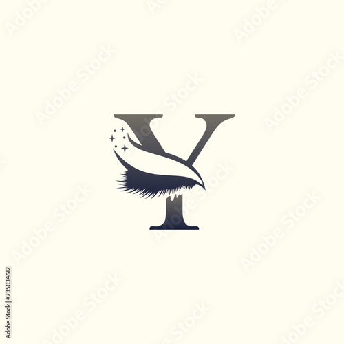 Eyelashes logo design vector for business beauty