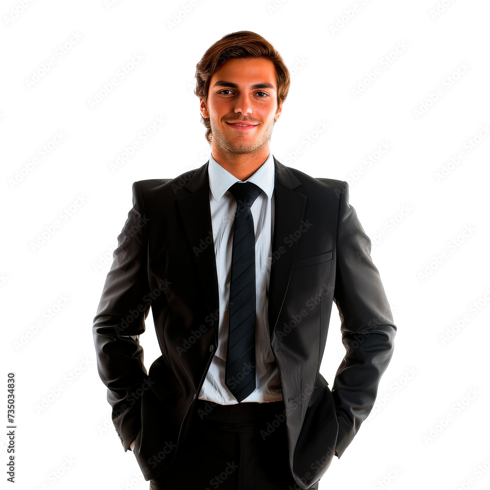 Professional Businessman Poses for a Photograph in Suit and Tie Professional Businessman Poses for a Photograph in Suit and Tie