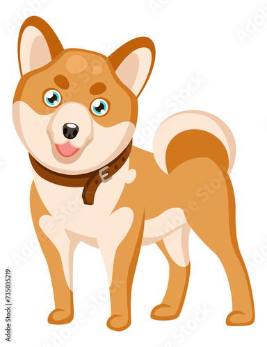 Funny puppy cartoon character. Friendly pet dog
