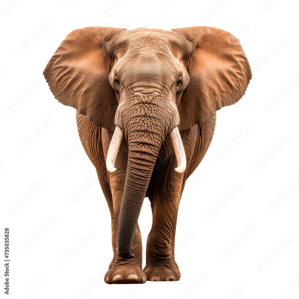 Elephant Standing in Front of Transparent Background