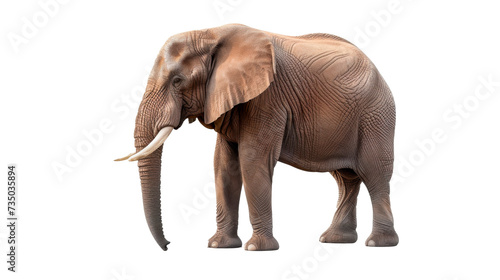 Majestic Elephant With Tusks Standing in Front of a Transparent Background