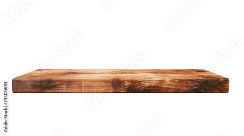 Piece of Wood on Table, Isolated on a Transparent Background photo