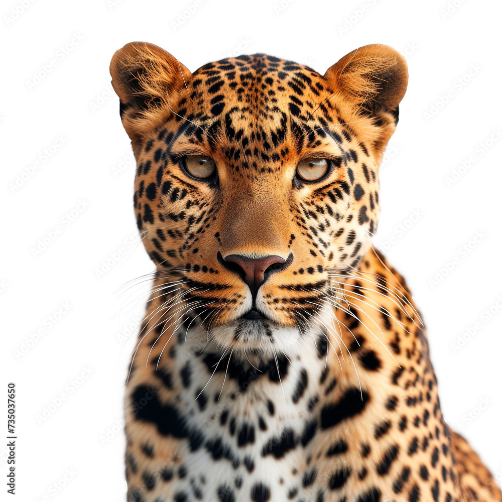 Close Up of a Leopard on a Transparent Background Close Up of a Leopard on a Transparent Background