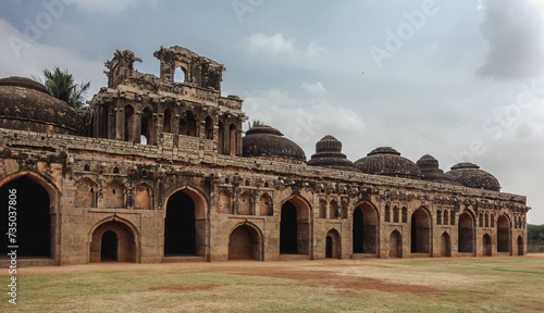 The Hampi Elephant Stable is an impressive structure that was used for the royal elephants of the Vijayanagara Empire.