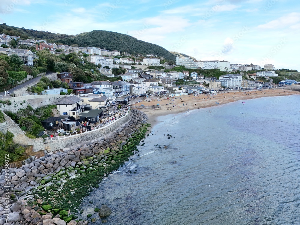 Ventnor beach  Isle of Wight UK drone,aerial summers day