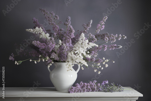 flowers in vase made by midjourney photo
