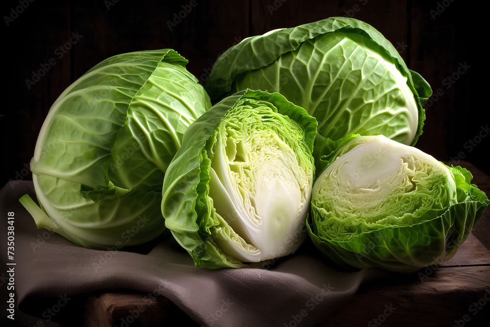 Fototapeta premium head of cabbage made by midjourney