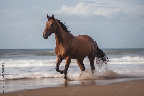 horse on the beach made by midjourney
