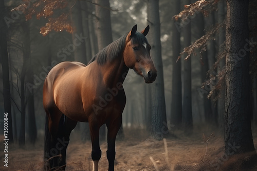 horse in the woods made by midjourney