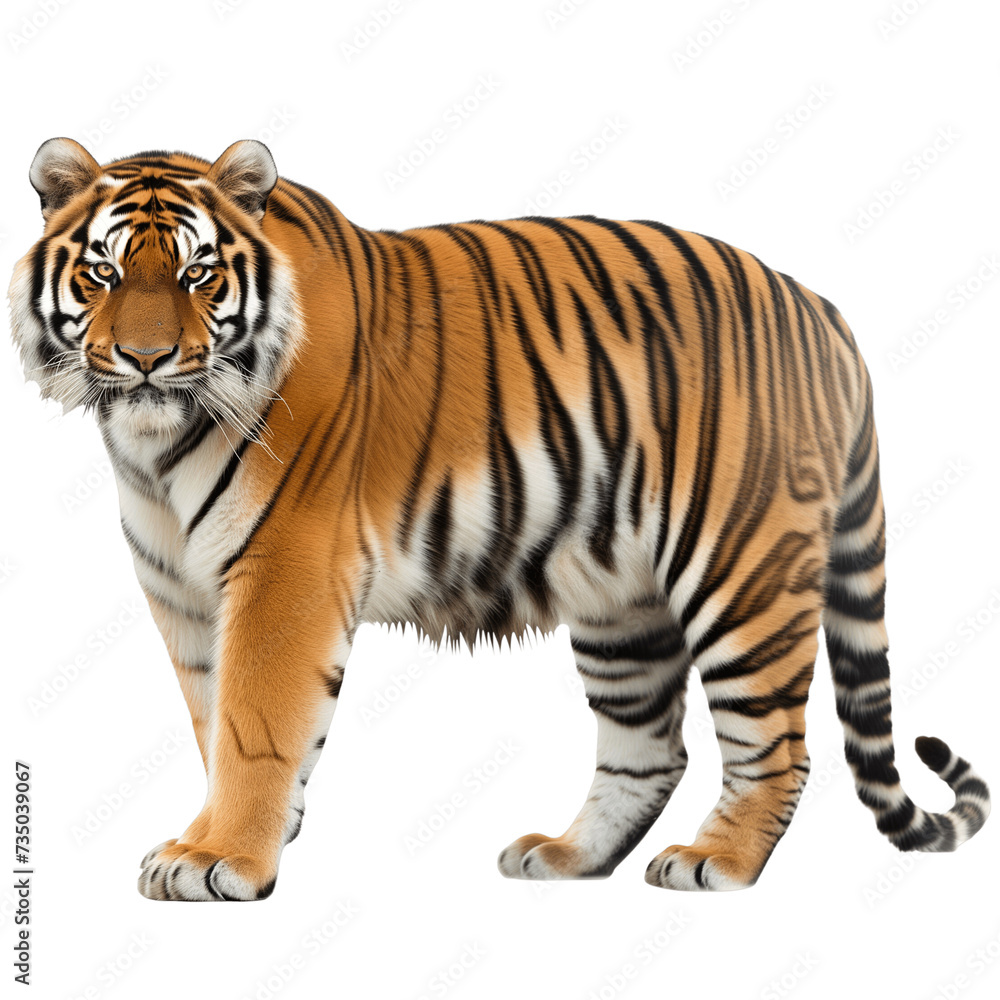 Amur wild tiger isolated image