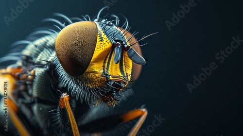 Detailed close-up of a gadfly, showcasing the beauty of arthropods through macro photography. photo