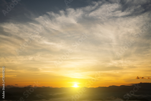 Beautiful sun and sky sunset background