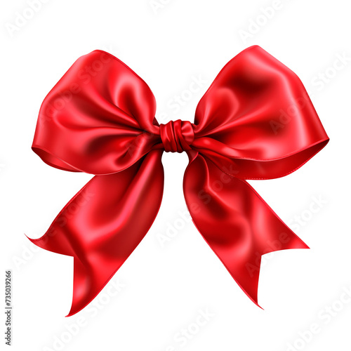 Red Bow on Transparent Background