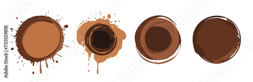 Splatter ink vector dirt stain brown brush. Paint inkblot black blob ink splatter grunge isolated background design.