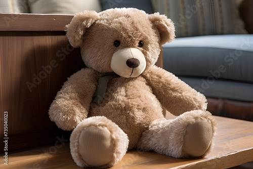 teddy bear sitting on a chair made by midjourney