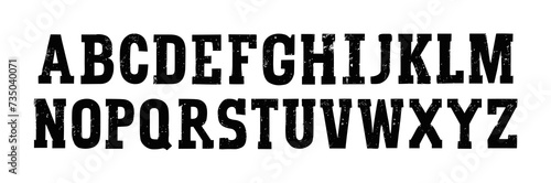 Grunge brush font alphabet paint black texture. Typography distress grunge brush paint vector vintage ink font.