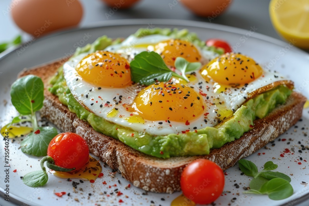Elevate Your Breakfast: Toast with Creamy Avocado, Eggs, and Cherry Tomatoes Elevate Your Breakfast: Toast with Creamy Avocado, Eggs, and Cherry Tomatoes