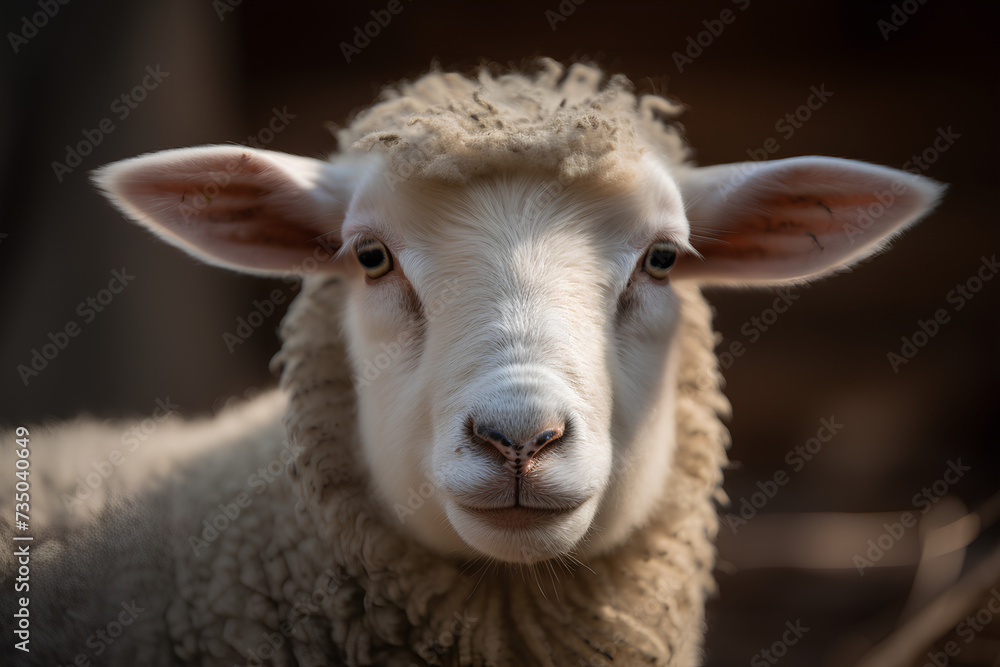 close up of a sheep made by midjourney