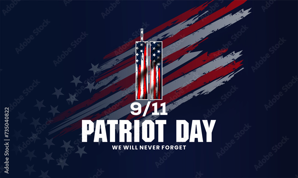 Patriot Day ,  9/11 Memorial Background Design. Vector banner design template for Patriot Day. Vector Illustration.