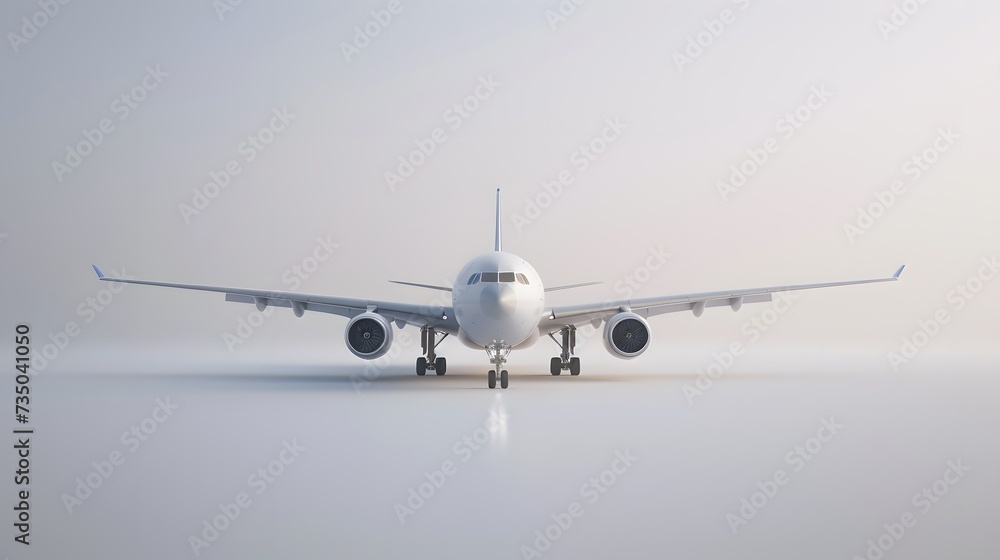Airbus Airplane on White Background - Stylized Illustration Airbus Airplane on White Background - Stylized Illustration