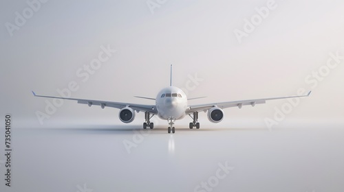 Airbus Airplane on White Background - Stylized Illustration