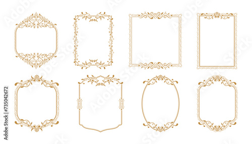 Set of vintage calligraphic elegant ornament frames