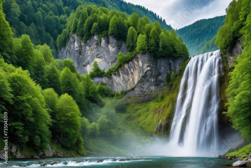 Trusetaler waterfall Nature's grandeur in Germany's wilderness, from lush greenery to thundering cascades, an awe-inspiring spectacle photo