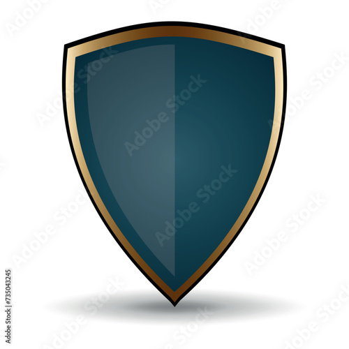 blue 3D shield in a gold frame. Vector Free Download blue 3D shield in a gold frame. Vector - GFXLoad