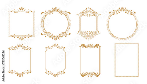 Set of vintage calligraphic elegant ornament frames